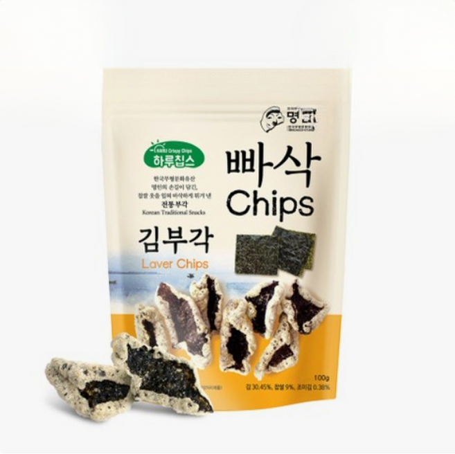 하루칩스 빠삭칩스 김부각, 100g × 3개, 100g