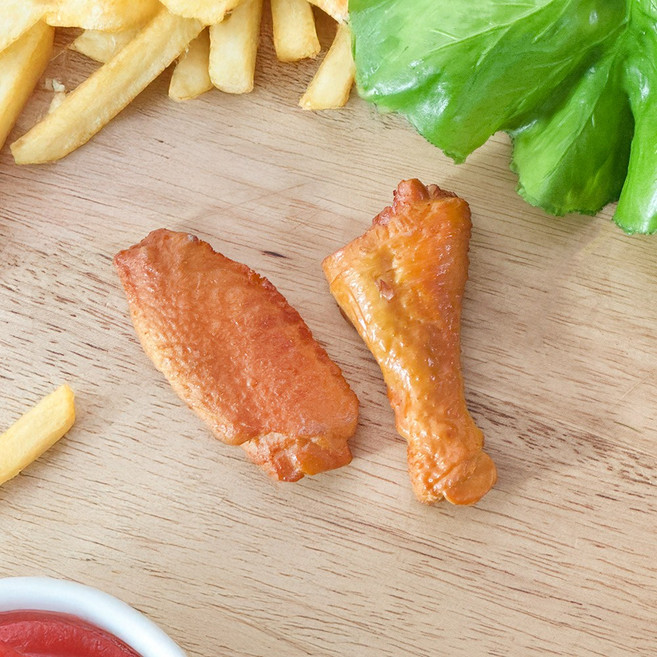 한소픈 모조 육류 음식 모형 인테리어 소품 장식용 촬영용, 버팔로 윙봉 세트