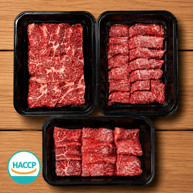 HACCP인증 1++ 투뿔 한우 특수부위 구이용 3종 모둠세트, 1개, 600g