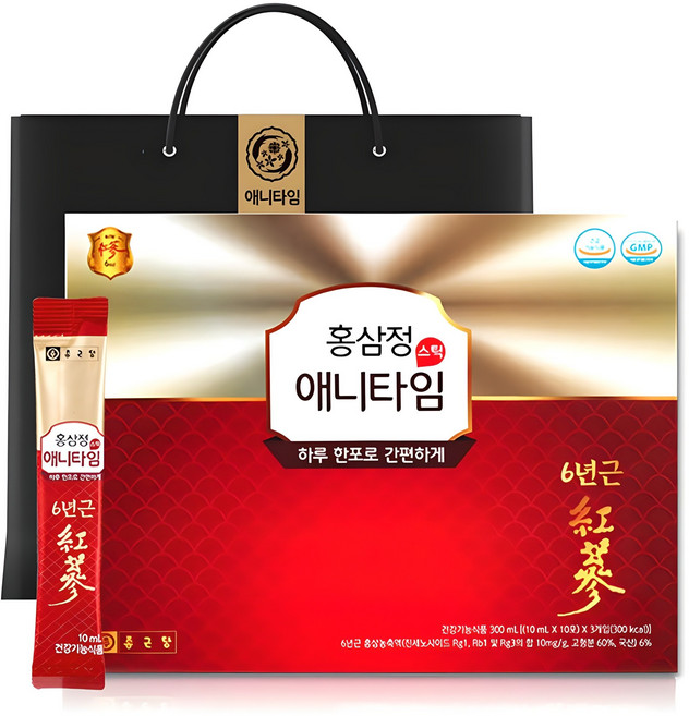 종근당 홍삼정 애니타임 스틱 + 쇼핑백, 10회분, 1개