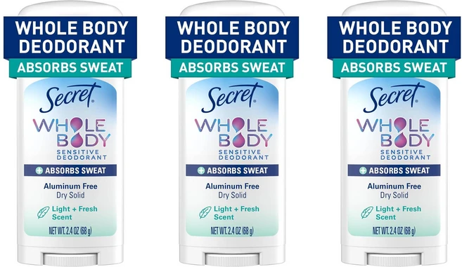시크릿 전신 데오드란트 드라이 필 스틱 2.4 oz 3팩 - 쿠팡
