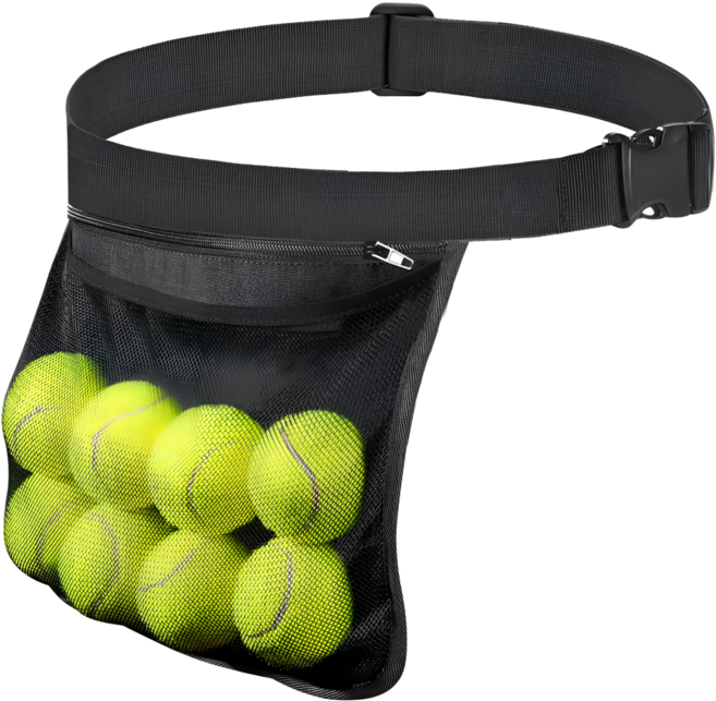 스포츠 메쉬가방 테니스공 허리파우치 소형 수납, 1개