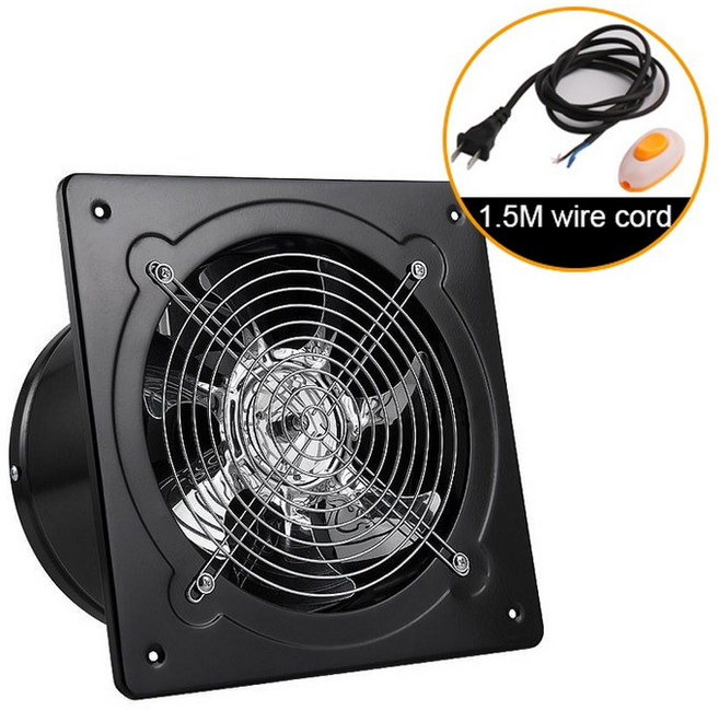 가정용 무소음 배기 선풍기 송풍기 추출기 환풍기 주방 욕실 천장 부식 방지 110V 220 46 인치, 8) 6 inch - Black-220V