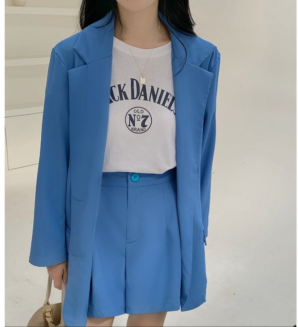 서진맘 여성 여름 정장 세트 반바지 투피스