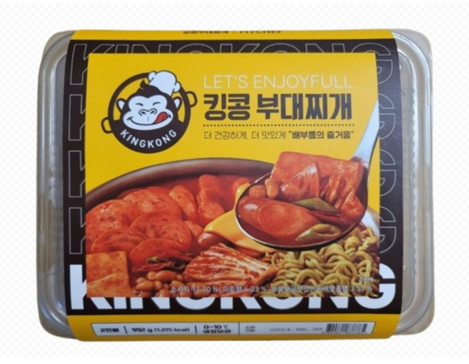 [킹콩] 초록빛킹콩면이쏙 킹콩부대찌개(2인분) 야외활동시간편하게조리 떡 두부등을추가해풍성하게, 3개, 992g