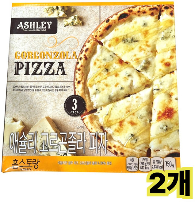코스트코 애슐리 고르곤졸라 화덕피자 (250gx3팩)x2개 /냉동 간식 안주 야식, 750g, 2개