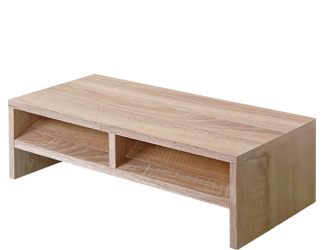 BuyJM 雙層桌上架 低甲醛螢幕架 桌面收納置物架 橡木色防潑水設計, 橡木色