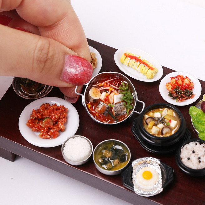 납골당 꾸미기 미니어처 단품 한식 탕 국 찌개 미니어쳐 제사상 상차림, [한식/탕,국,찌개]동태찌개
