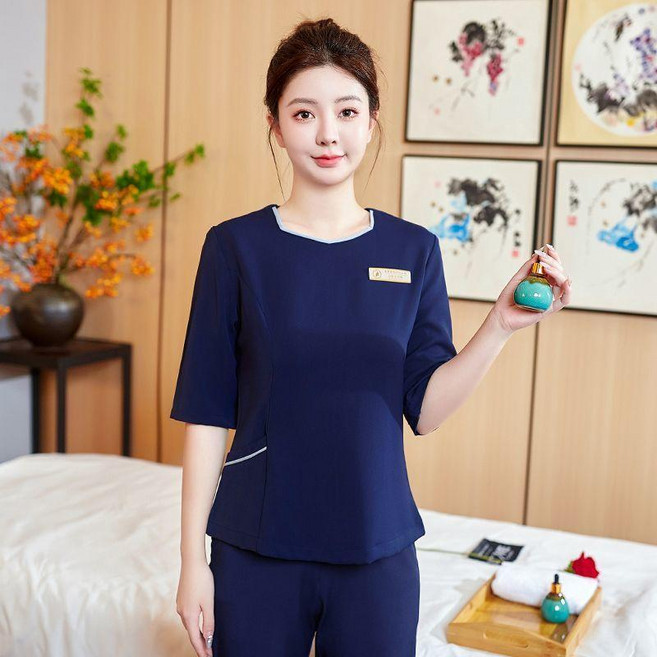 超值 護理師工作服醫美皮膚管理中心制服產康師月嫂月子中心中袖套裝夏 副廠商品