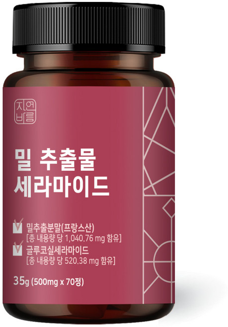 자연바름 밀추출물 글루코실 세라 마이드 티크 프랑스 밀 세라마이드 7.434mg, 70정, 1개