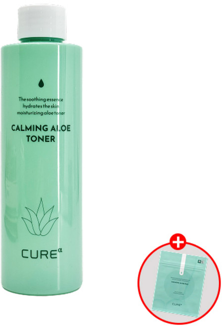김정문알로에 큐어 알파 카밍 알로에 토너 + 사은품(알로에 패드), 1개, 200ml