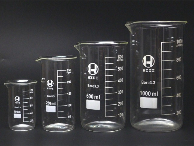 GIDI 儀器 高型燒杯 玻璃燒杯 100ml 1L 實驗室器材 有柄燒杯 低型燒杯 錐型燒杯, 1個, 高型燒杯400ml, 400ml