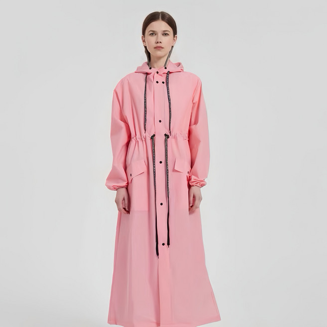 퓨어몰링 예쁜 여성 우비 골프 레인코트 허리쪼임 비옷