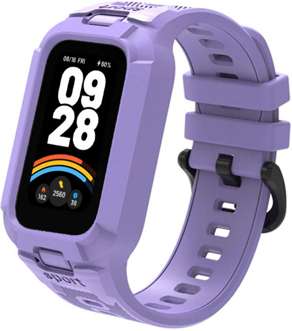 오네꼬네 샤오미 미밴드9액티브 8액티브 레드미 스마트밴드2 일체형 스트랩 밴드 시계줄 호환용, 1개, 아머라벤더