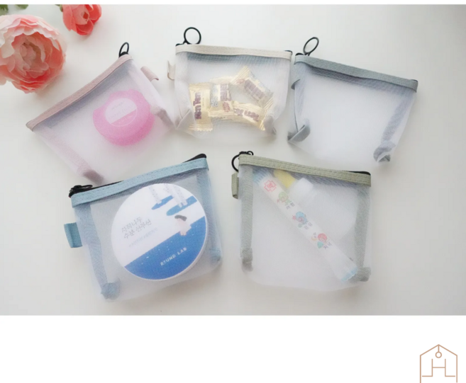 현재하우스 매쉬 파우치 어린이집 유치원 약파우치, 5개 세트