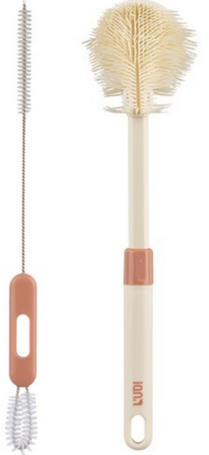 아이크나 다기능 실리콘 세척 솔 세트, 인디핑크, 1세트