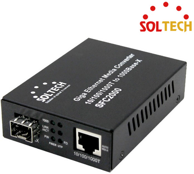 솔텍 인터넷 네트워크 SFP 모듈형 기가비트 장거리통신 광컨버터 SFC2000 SFP