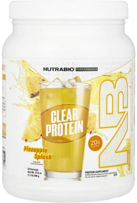 NutraBio 퍼포먼스 클리어 단백질 파인애플 스플래시 499g(1.1lb) NutraBio (뉴트라바이오), NutraBio, 퍼포먼스, 클리어 단백질, 파인애플, 499g, 1개 - 쿠팡