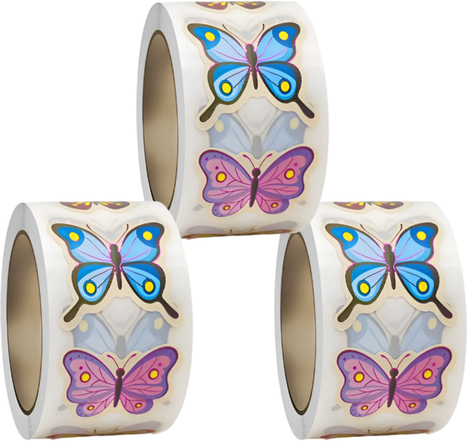 250개입 8색상 나비 스티커, 3세트, 혼합색상(S6146) 250매