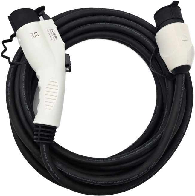 DUOSIDA 전기차 충전기 B타입 완속 케이블 5핀 커넥터 32A 10M 가정용 충전케이블 테슬라 아이오닉5 포터2 EV6 니로 코나 봉고 EV PHEV, 1개