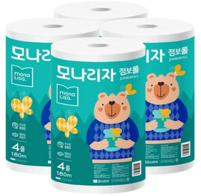녹스 모나리자 180m 4롤 점보롤 화장지, 1개