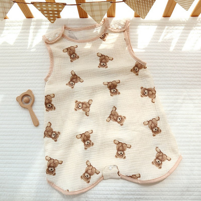 愛北鼻之家 背心式棉花糖紗布防踢被 兒童無袖睡袋