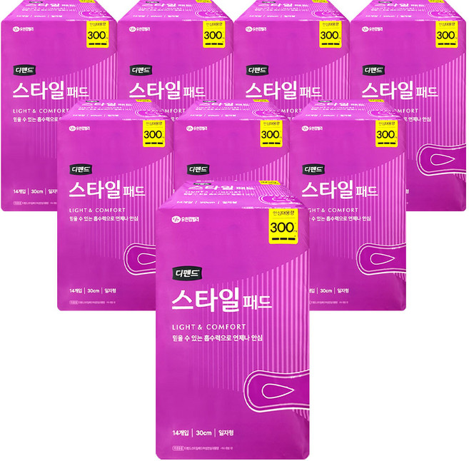 디펜드 스타일패드 여성용 안심 대용량 일자형 14Px8팩, FREE(onesize), 8개, 14매