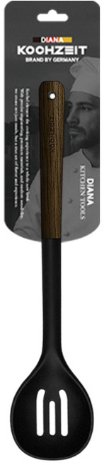 코젤 다이애나 실리콘 슬로티드 스푼 건지기 볶음 조리도구, 1개, 블랙