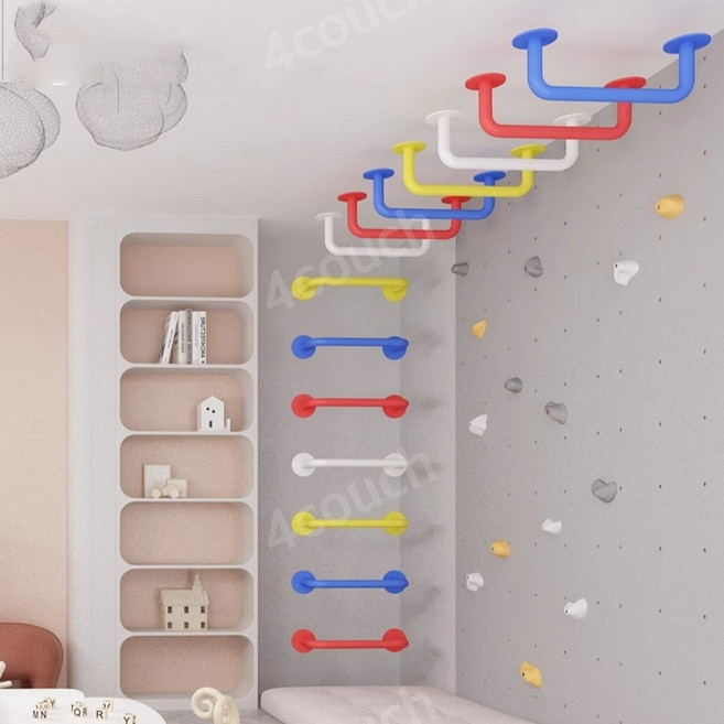 구름 사다리 실내 운동 놀이터 가정용 계단 트레이닝 클라이밍, 오렌지 x2 (나사 포함), 1개