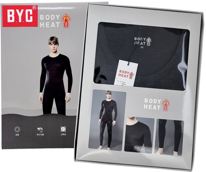 BYC 남자내복 남성 얇은내복 세트 보디히트