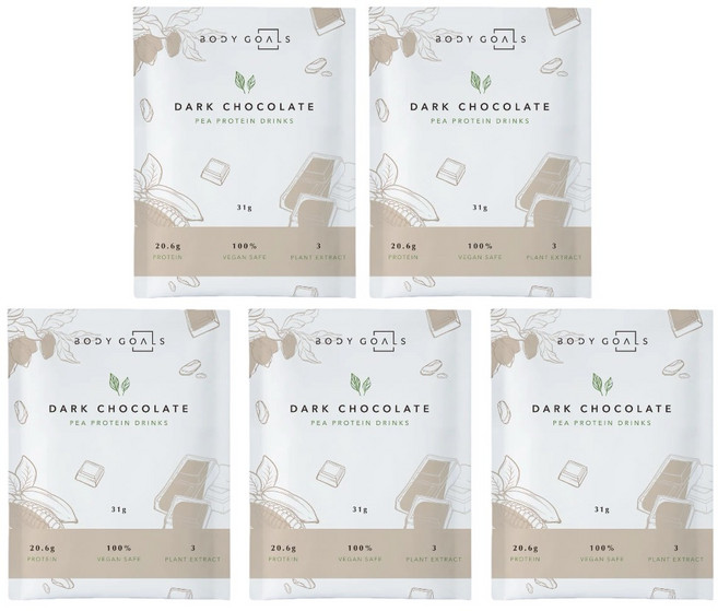 BODY GOALS 多效豌豆蛋白飲 醇黑可可口味, 31g, 5個