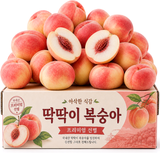 [30박스한정] 최고15brix 꿀맛 딱딱이 복숭아 농가계약, 1박스, 대과4kg