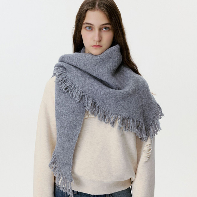 니트 여성케이프 울 머플러 하이숄 빅 삼각스카프