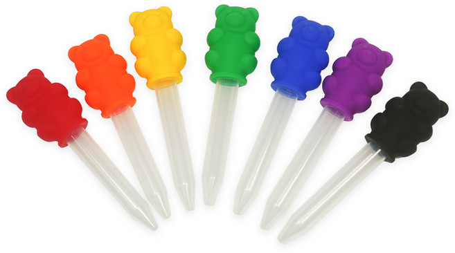 디어플레이스 곰돌이 스포이드 유아 미술놀이 물감놀이, 스포이드 7색