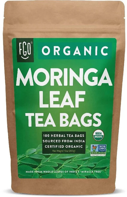 FGO 유기농 모링가 티 티백 100개입 USDA인증, 100티백 (1팩), 200g - 쿠팡