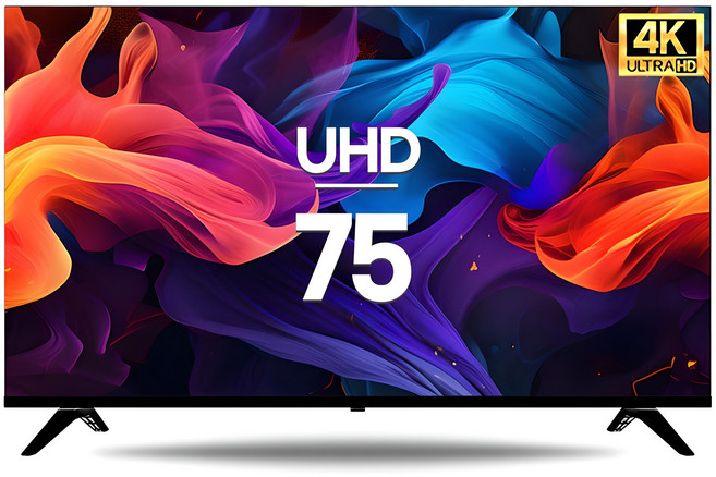 시티브 4K UHD HDR 제로 베젤리스 TV, 190cm(75인치), NM75UHD, 스탠드형, 방문설치