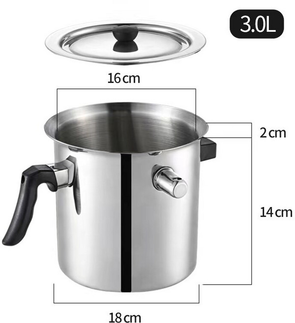 스테인리스 인덕션 가능 미니멀 감성 작은냄비, 1개, 3.0L 비점착 우유 끓이기 냄비, 1cm