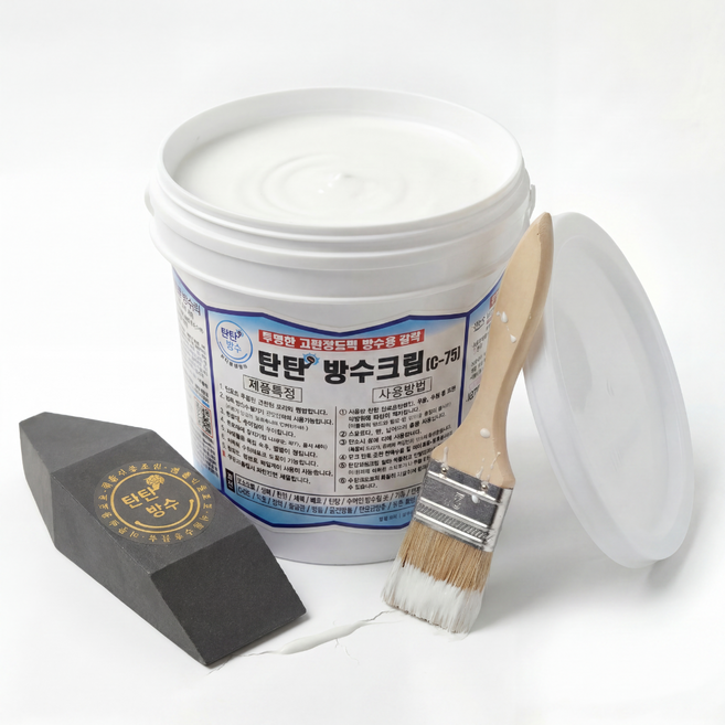탄탄방수크림 C-75 1.2kg + 2인치 페인트 붓 + 탄탄만능헤라 세트상품, 1세트