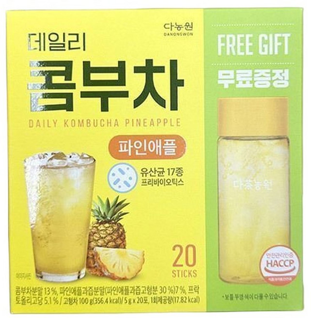 데일리 콤부차 파인애플 5g x 20스틱, 1개