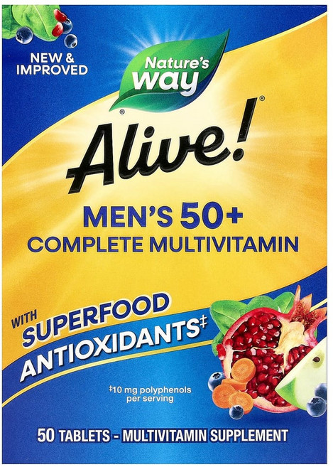 네이처스웨이 Alive 50세 이상 남성용 컴플리트 종합비타민 50정, 1개