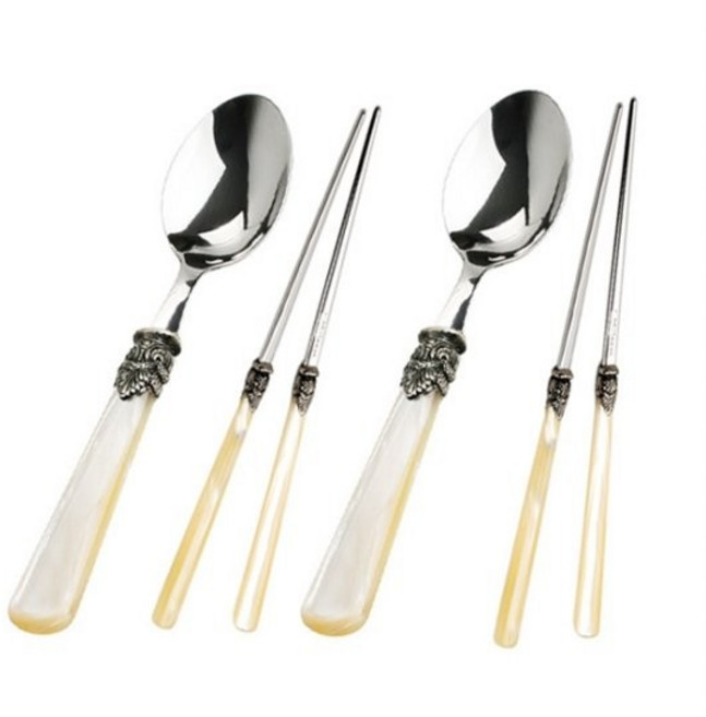 이엠이 나폴레옹 수저 + 젓가락 2인 세트, 아이보리