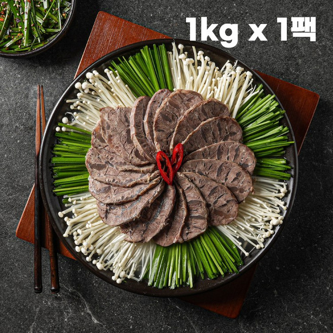 삶은 아롱사태 수육 5mm 슬라이스, 1개, 1kg