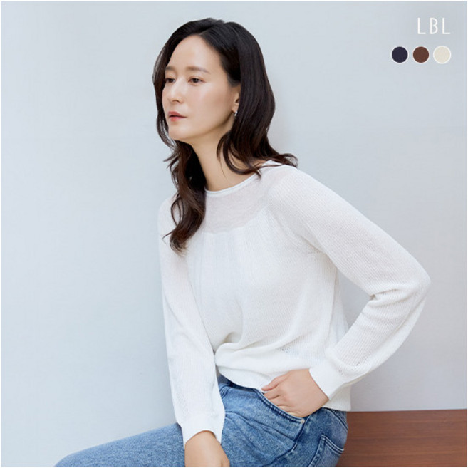 [LBL] (런칭가 89 900원)시스루블록 홀가먼트 롱슬리브 니트3종