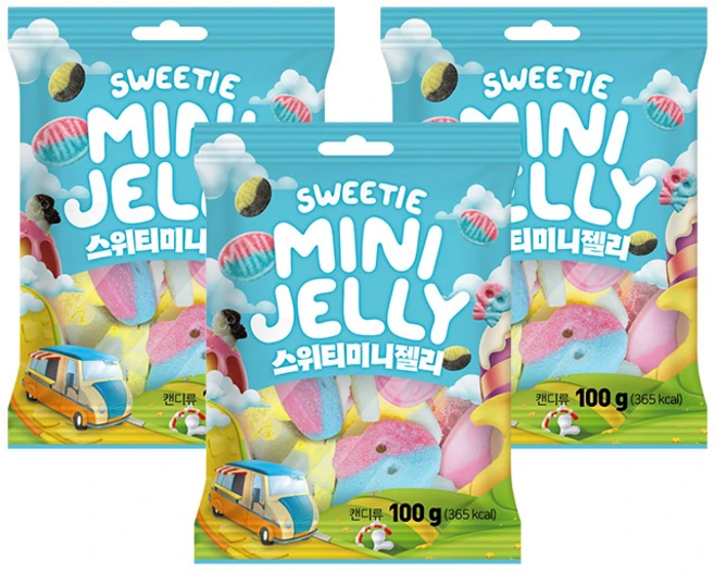 스위티미니 젤리 스웨디시젤리 팝핀캔디, 3개, 100g - 쿠팡