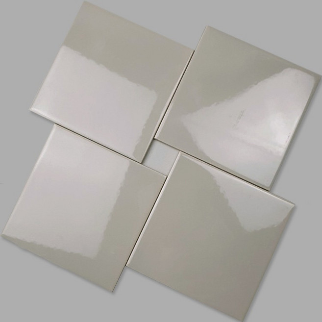 타일닷컴 정사각 타일 150 x 150, 유광 연회색, 1개