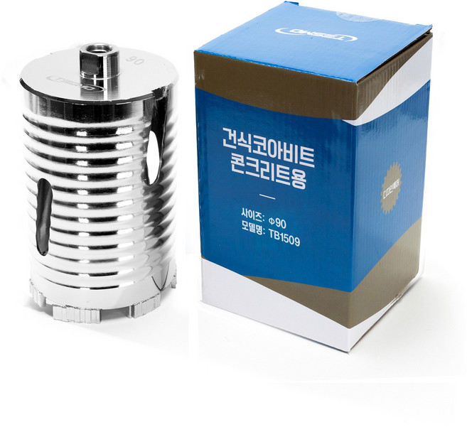 테스모 건식코아날 코아작업 코어드릴비트 크롬도금 +2cm 90파이 TB1509N, 1개