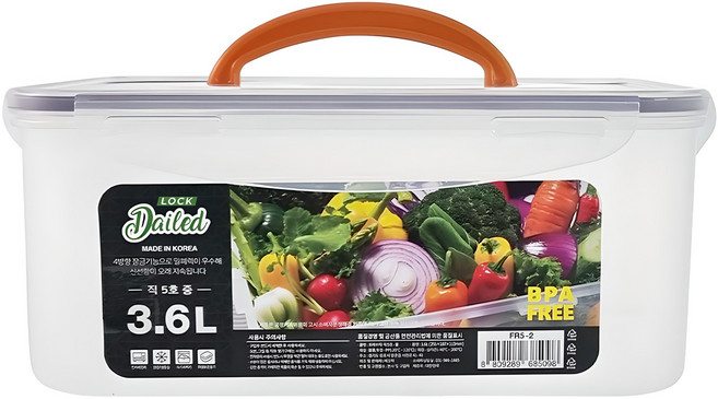 데일드 투명한 김치통, 3.6L, 1개