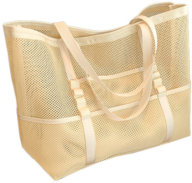 메종드리빙 내구성좋은 빅 대형 대용량 다용도 수영장 해변 물놀이 가방 물 모래빠지는 메쉬 썸머 비치백 수영가방