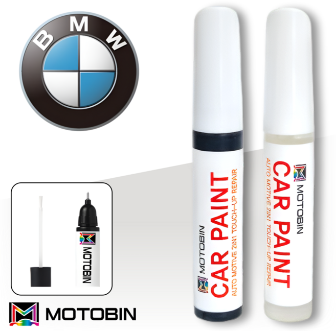 BMW 페인트 붓펜 자동차 도색 차량용 카 투명, 300 알파인화이트, 1세트