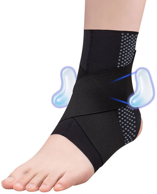 발목보호대 초경량 통풍 보호대 업그레이드 런닝 헬스 운동 등산, 2개, 블랙